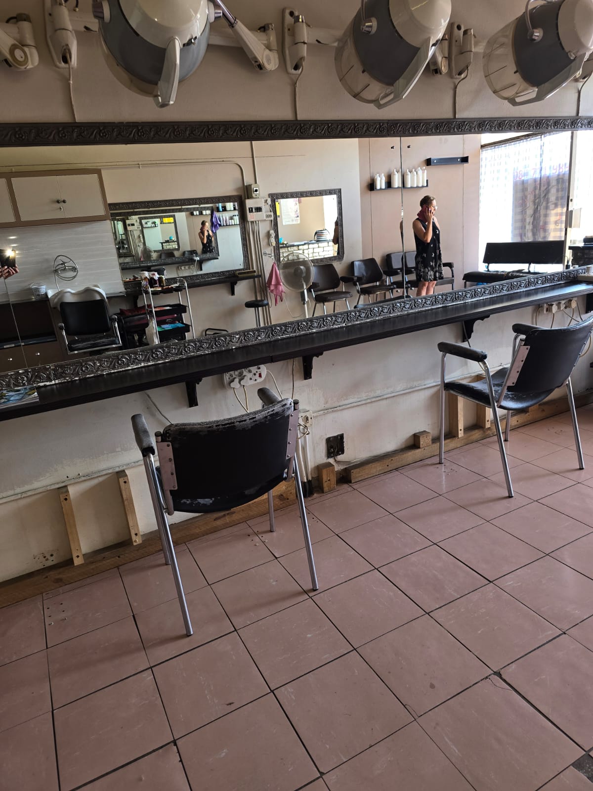 Salon before and strip-out